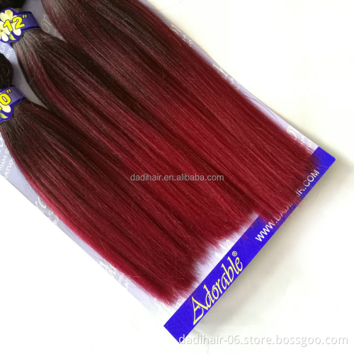 Adorable Synthetic hair Weave Straight Yaki 6pcs hair Extensions 10"-14", full head in package cheap synthetic hair extension